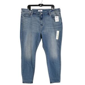 Denizen Levis Mid Rise Skinny Denim Jeans Womens Size 22 Stretch Distressed Blue